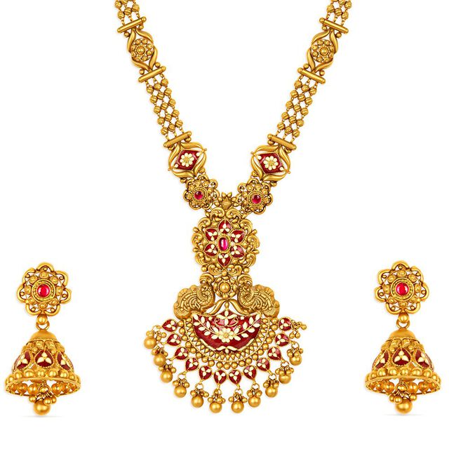 Tanishq 22KT Synthetic Stones Neckwear Set for Women 