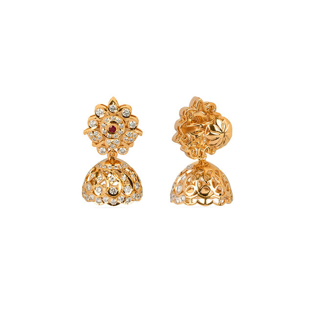 Tanishq 22KT Diamond Earrings for Women 2