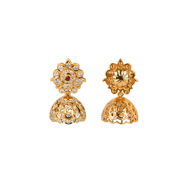 Tanishq 22KT Diamond Earrings for Women 3