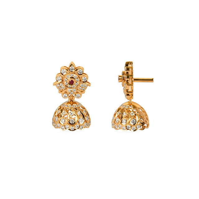Tanishq 22KT Diamond Earrings for Women 4