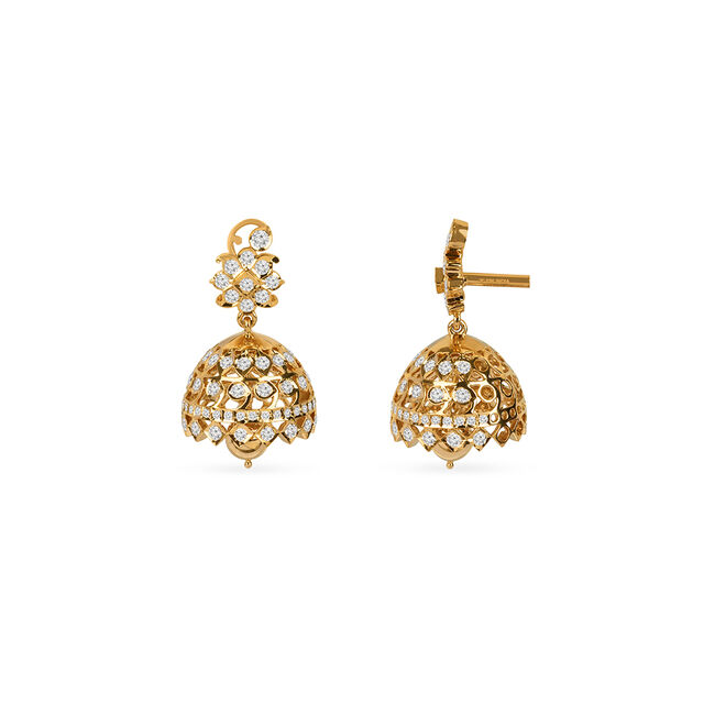 Tanishq 22KT Diamond Earrings for Women 4