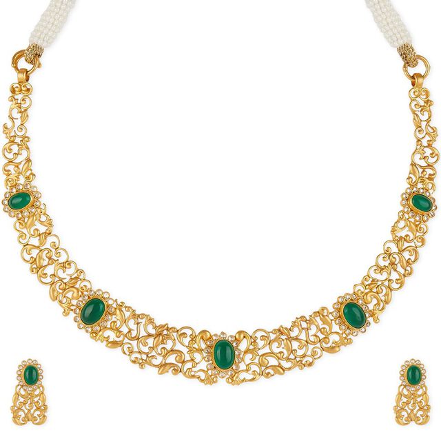 Tanishq 22KT Gold Necklace Set for Women 