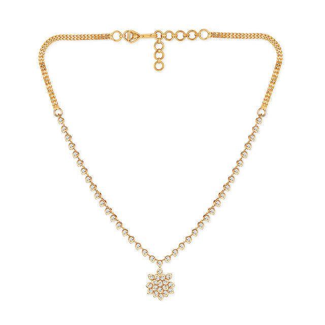 Tanishq 22KT Diamond Necklace for Women 