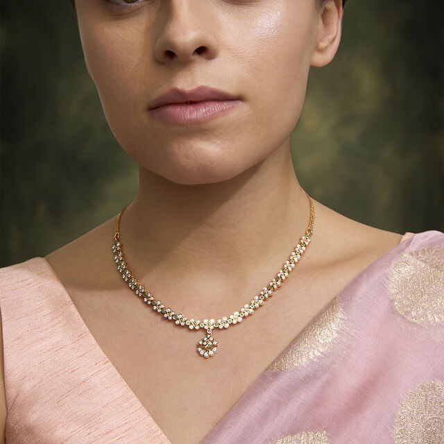 Tanishq 22KT Diamond Necklace for Women 2