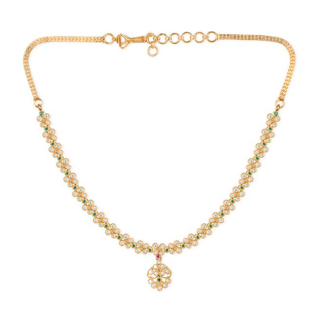 Tanishq 22KT Diamond Necklace for Women 