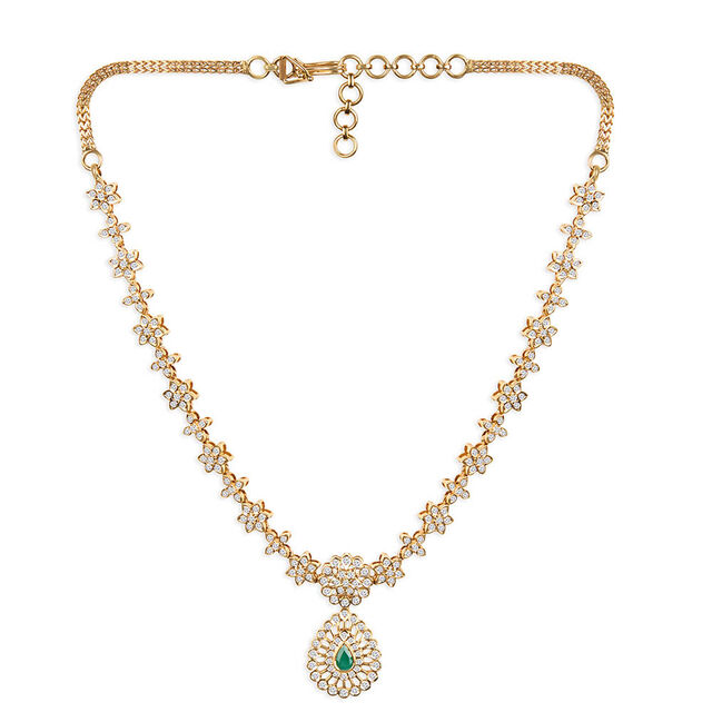 Tanishq 22KT Diamond Necklace for Women 