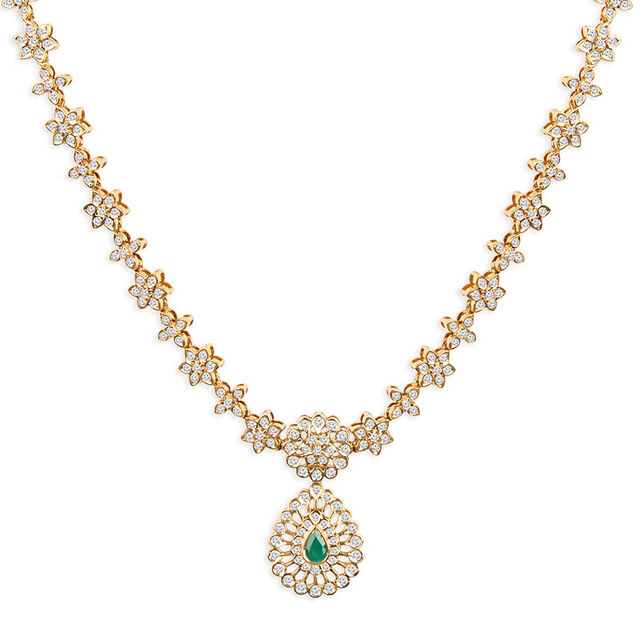 Tanishq 22KT Diamond Necklace for Women 2