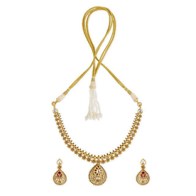 Tanishq 22KT Gold Necklace Set 