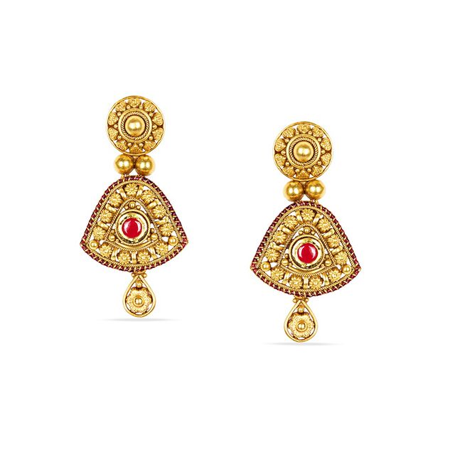 Tanishq 22KT Glass Kundan Neckwear with Earrings for Women 4