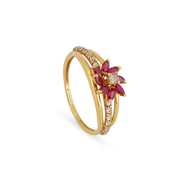 Tanishq 22KT Gold Finger Ring for Women 2