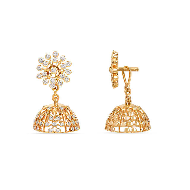 Tanishq 22KT Diamond Earrings for Women 4