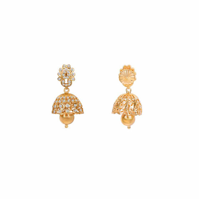 Tanishq 22KT Diamond Jhumka for Women 4