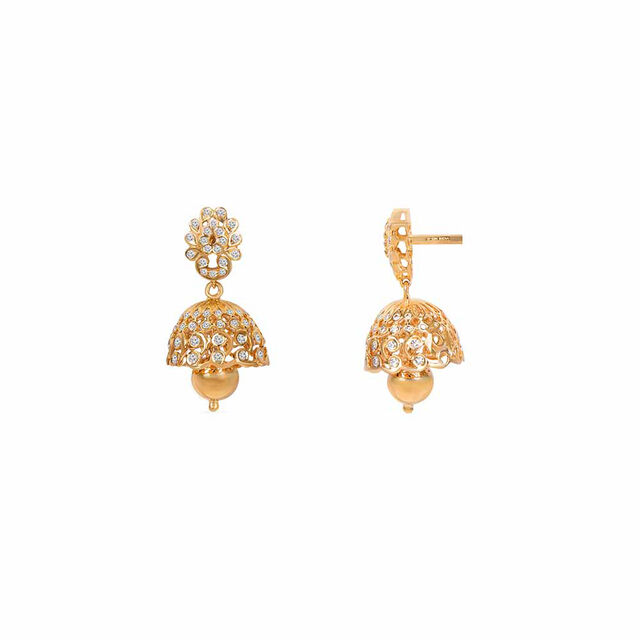 Tanishq 22KT Diamond Jhumka for Women 5
