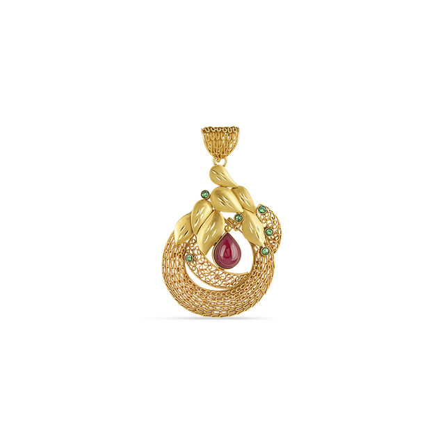 Tanishq 22KT  Gold Pendant and Earrings Set  for Women 5