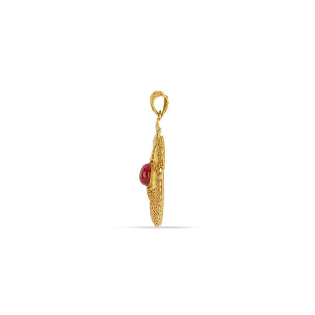 Tanishq 22KT  Gold Pendant and Earrings Set  for Women 2