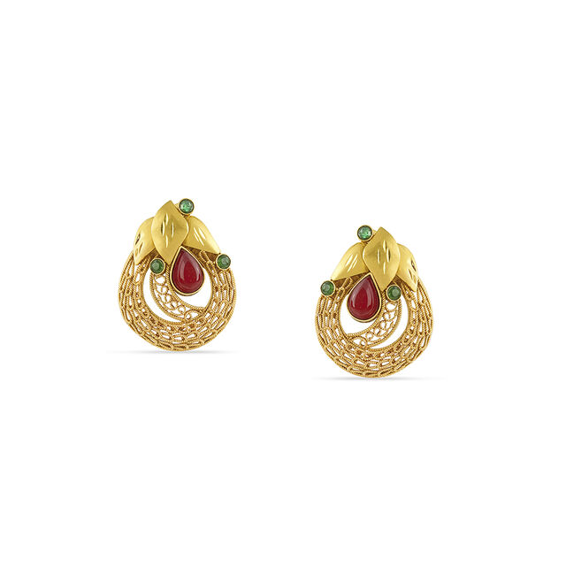 Tanishq 22KT  Gold Pendant and Earrings Set  for Women 3