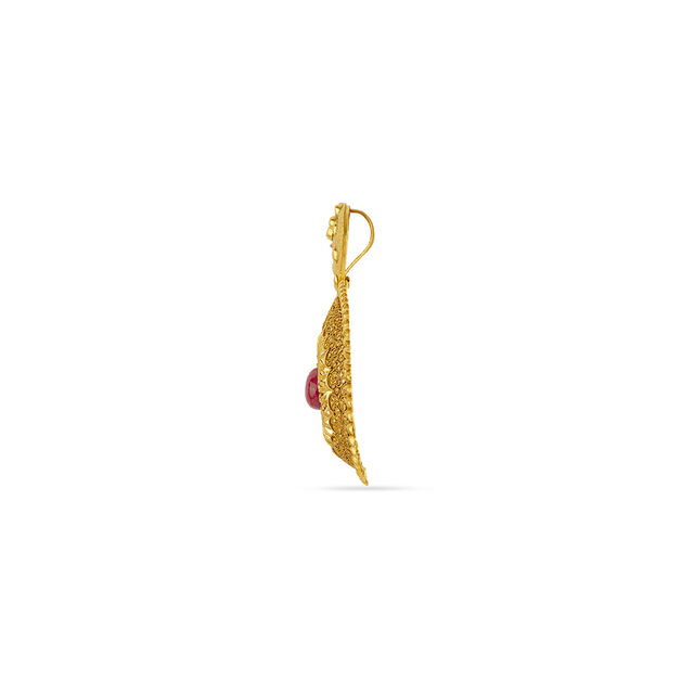 Tanishq 22KT  Gold Pendant and Earrings Set  for Women 2