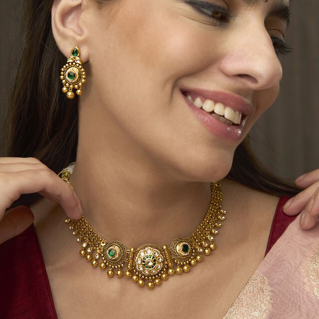 Crescent Glory Gold Necklace set 2