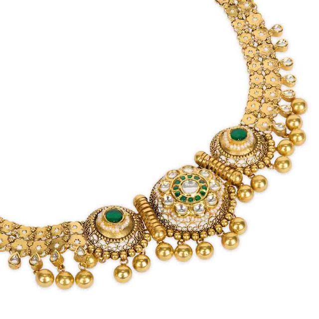 Crescent Glory Gold Necklace set 4