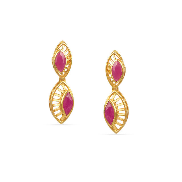Tanishq 22KT Gold Neckwear and Earring Set for Women 3