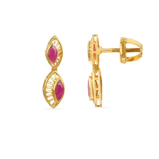 Tanishq 22KT Gold Neckwear and Earring Set for Women 4