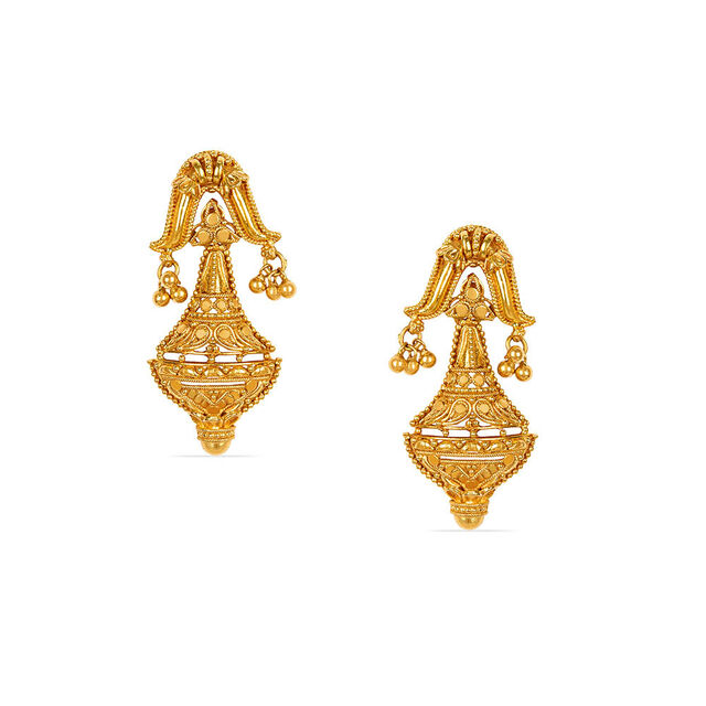 Tanishq 22KT Gold Neckwear and Earring Set for Women 5