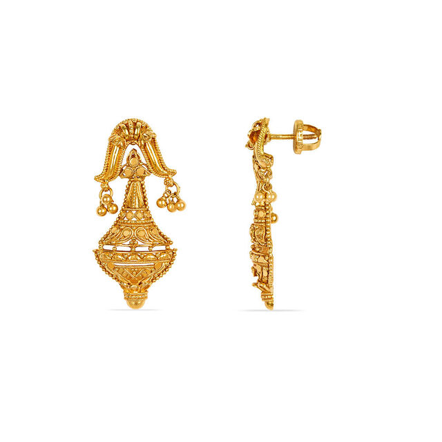 Tanishq 22KT Gold Neckwear and Earring Set for Women 6