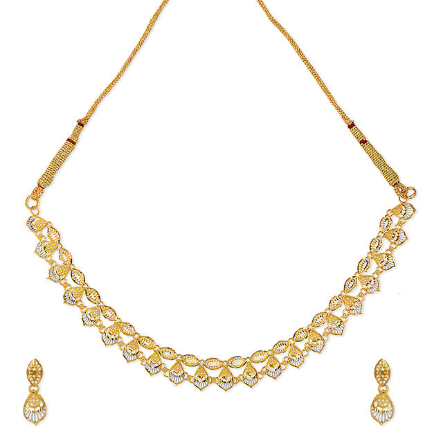 Tanishq 22 Karat Gold Necklace Set 