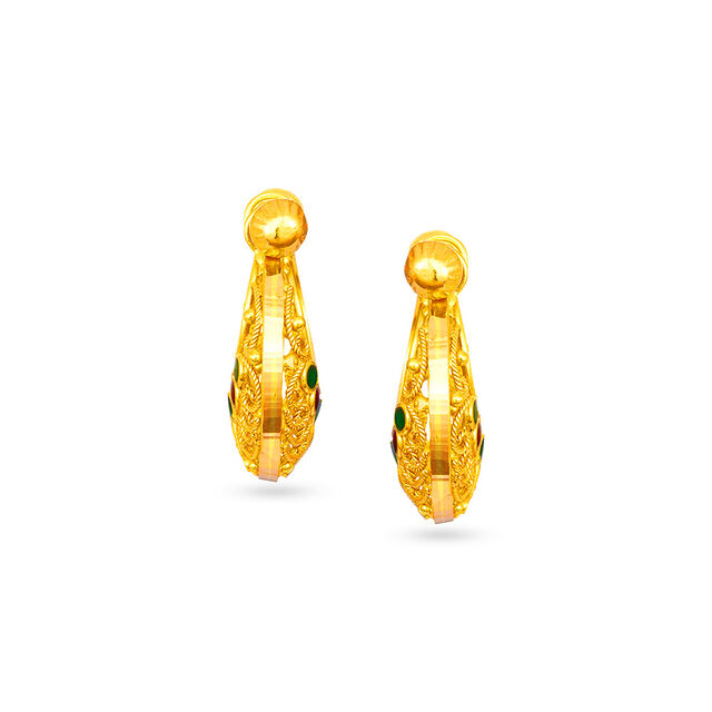 Tanishq 22 Karat Gold Earrings for Women 