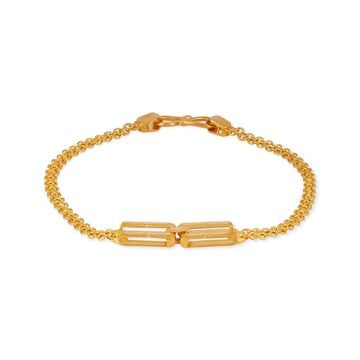 Delicate Yellow Gold Linked Frame Bracelet