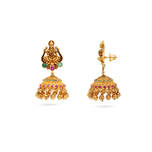 Goddess Lakshmi Temple Jhumka,,hi-res