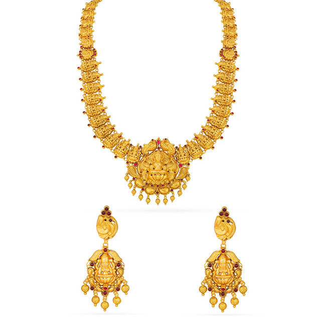 Tanishq 22KT Gold Necklace Set for Women 