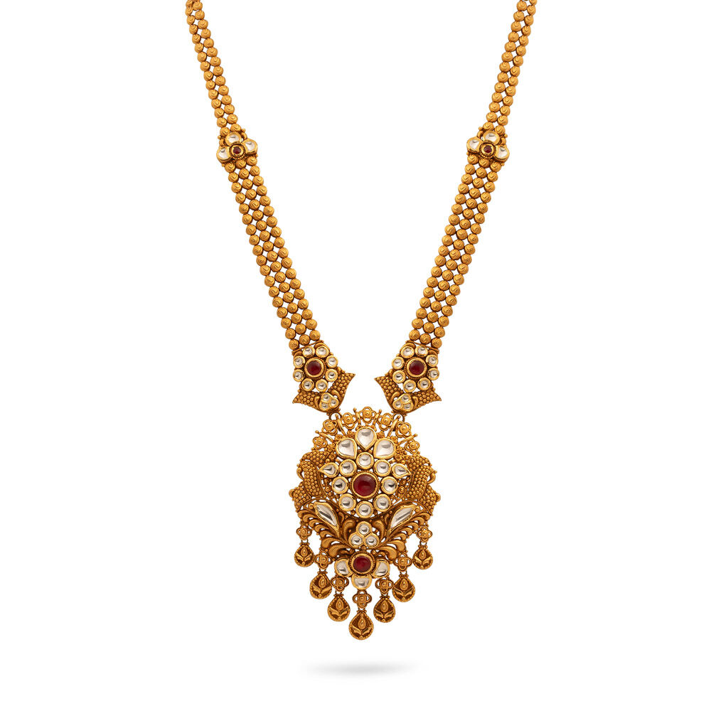 Buy Golden Petal Haaram Necklace at Best Price Tanishq US
