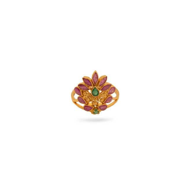 Radiant Floral Gem Ring,,hi-res