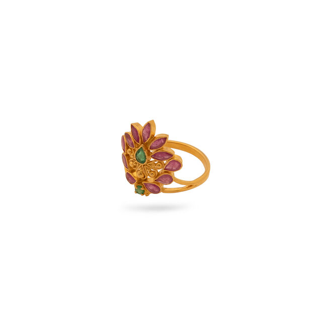 Radiant Floral Gem Ring,,hi-res