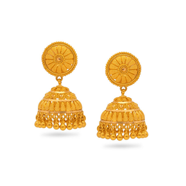Gold Ethereal Jhumkas,,hi-res 