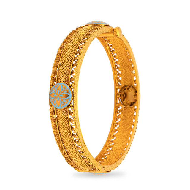 Blue Bliss Gold Bangle,,hi-res 2