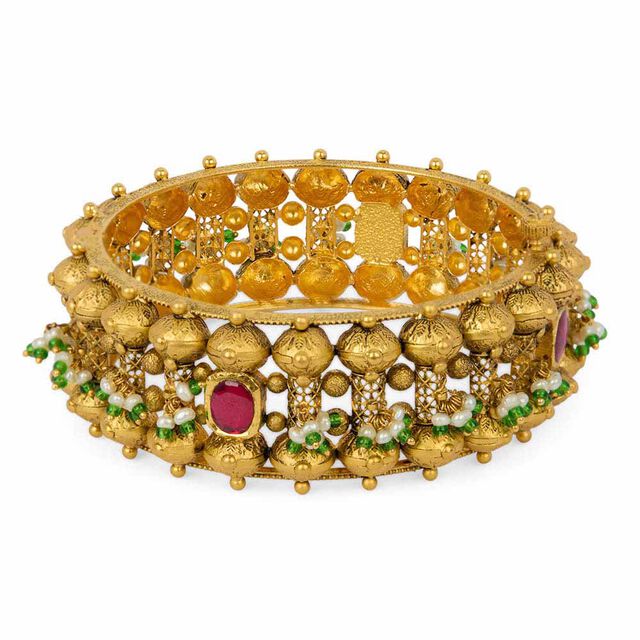 Tanishq 22KT Glass Kundan Bangle for Women 