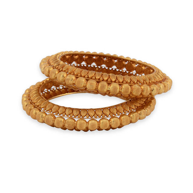 Modest Embossed Gold Bangle,,hi-res 