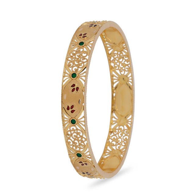 Intricate Filigree Gold Bangle,,hi-res 