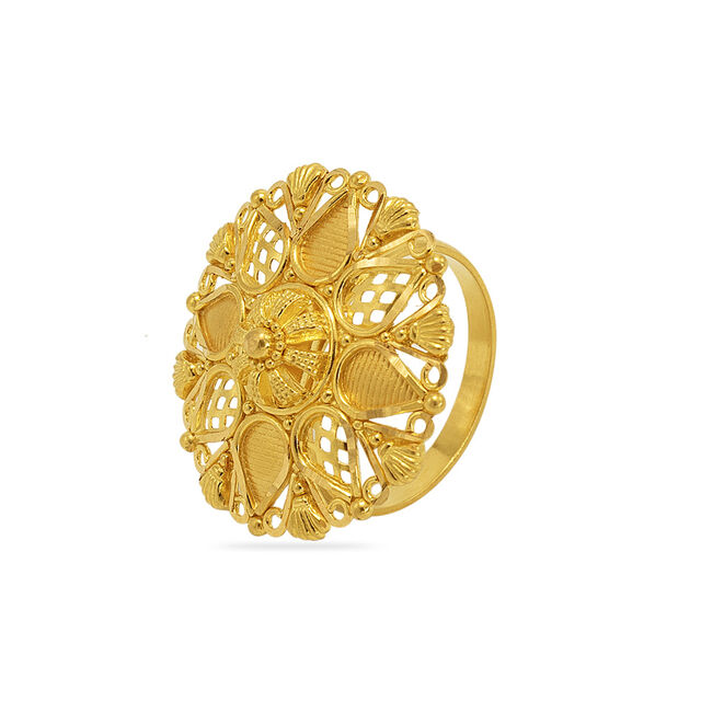 Golden Jali Filigree Ring