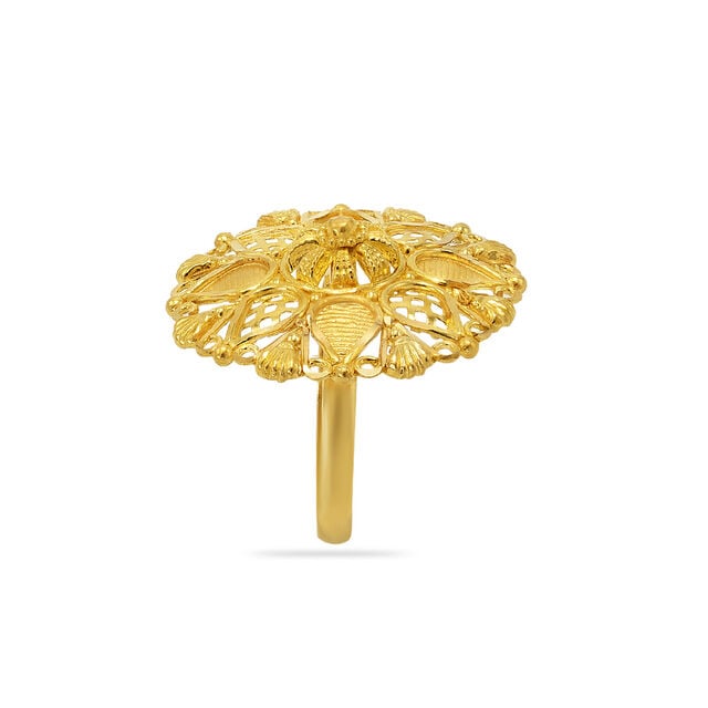 Golden Jali Filigree Ring