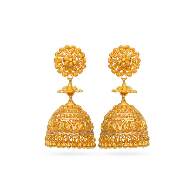 Tanishq 22 Karat Gold Earrings for Women 
