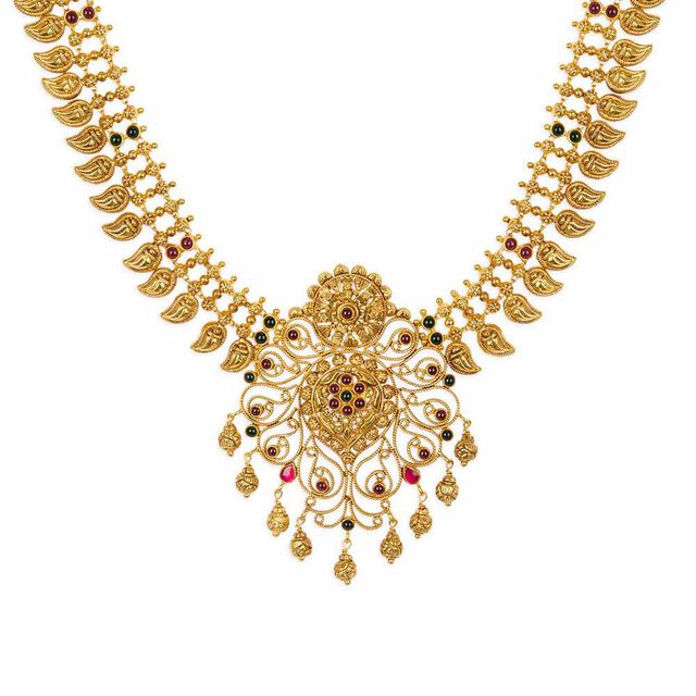 Tanishq 22KT Synthetic Stone Necklace for Women 3