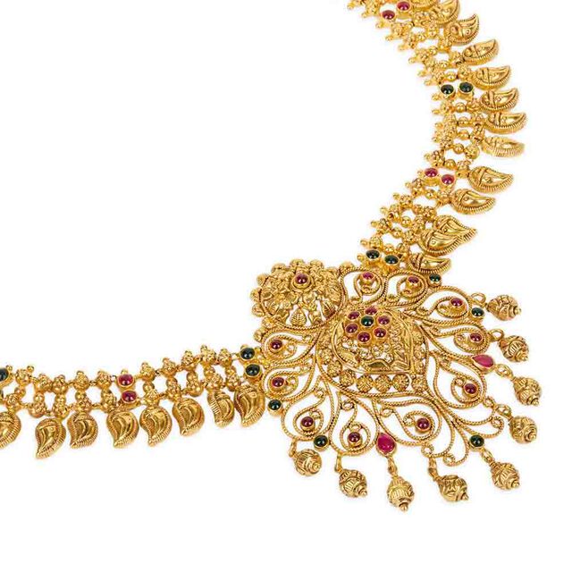 Tanishq 22KT Synthetic Stone Necklace for Women 4