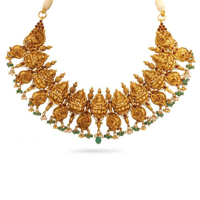 Divine Lakshmi Elegance Gold Necklace,,hi-res 