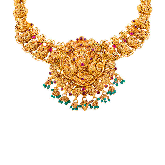 Twin Peacock Lakshmi Necklace 2