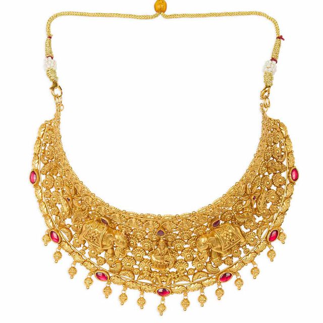 Tanishq 22KT Synthetic Stone Necklace for Women 