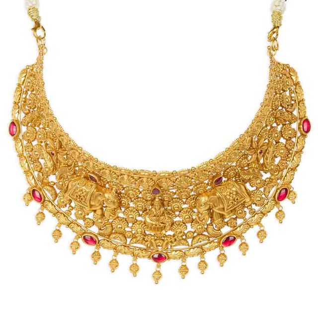Tanishq 22KT Synthetic Stone Necklace for Women 3