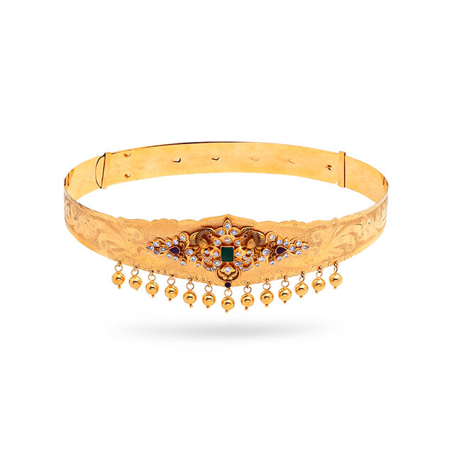 Sophisticated Floral Gold Waistbelt,,hi-res 